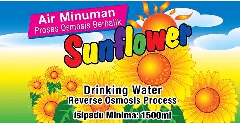 Sunflower drinking water